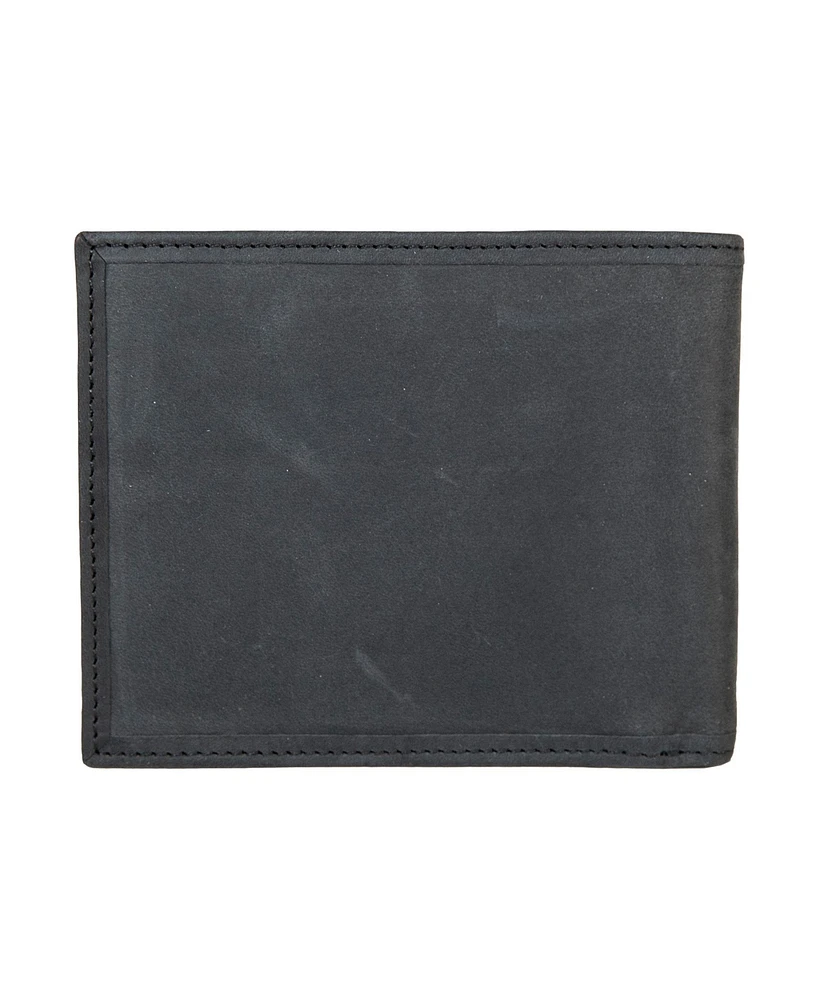 Lucky Brand Men's Flag Embossed Leather Bifold Wallet