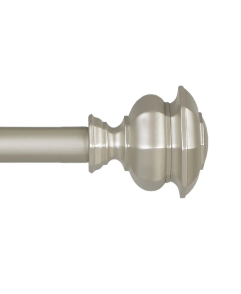 Lauren Ralph Welford 1" Adjustable Window Curtain Rod and Finial 23 Piece Set, 66"-120"