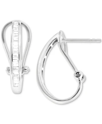 Diamond Baguette Hoop Earrings (1/2 ct. t.w.) in 14k White or Yellow Gold