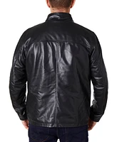 Perry Ellis Men's Zipper Leather Jacket