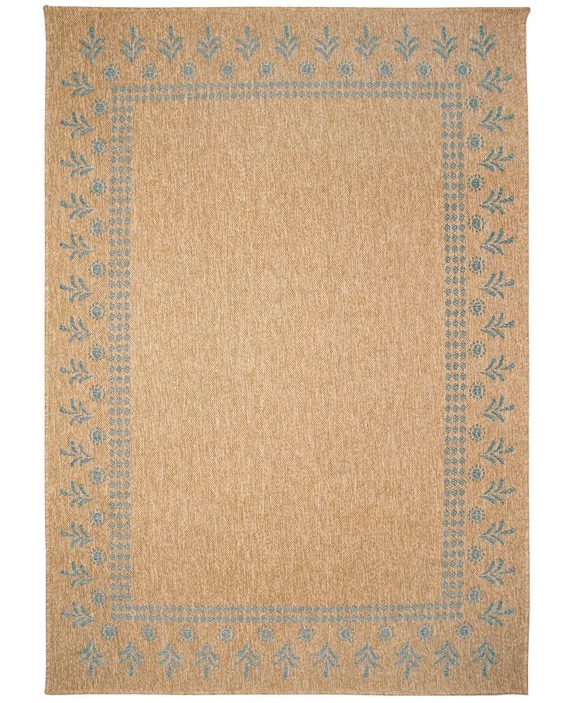 Liora Manne' Sahara Block Print Border 5'3" x 7'3" Outdoor Area Rug