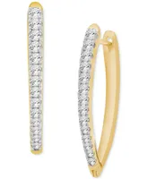 Diamond Pointed Hoop Earrings (1/2 ct. t.w.) in Sterling Silver & 14k Gold-Plate