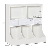 Homcom Toy Chest Kids Cabinet Freesding Storage Organizer w/ Drawer, Shelves