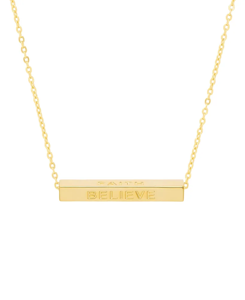 Macy's Gold Plated Love, Faith, Believe, Blessed Necklace