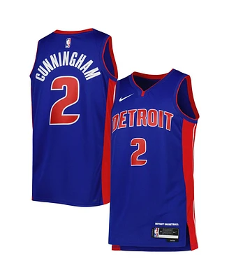 Men's and Women's Nike Cade Cunningham Blue Detroit Pistons Swingman Jersey - Icon Edition