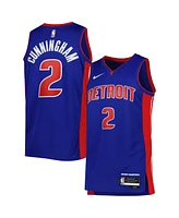 Men's and Women's Nike Cade Cunningham Blue Detroit Pistons Swingman Jersey - Icon Edition
