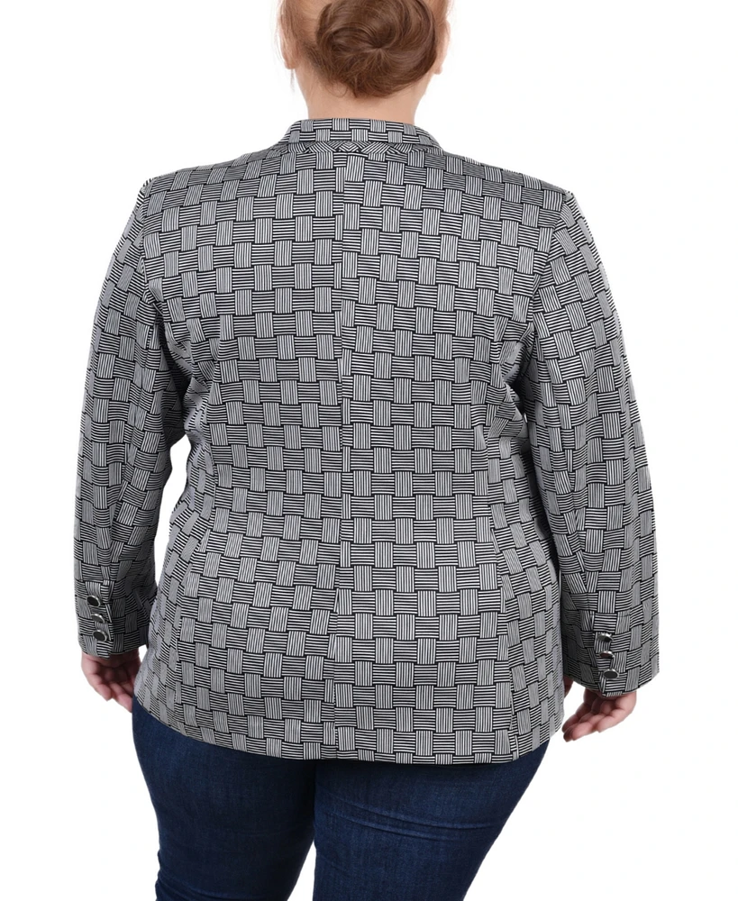 Ny Collection Plus Size Long Sleeve Double Breasted Blazer