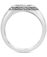Effy Men's Emerald (3/4 ct. t.w.) Cluster Ring in Sterling Silver