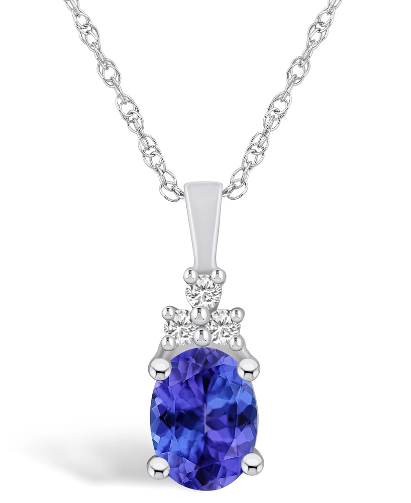 Macy's Tanzanite (-1/ Ct. t.w.) and Diamond (1/10 Pendant Necklace