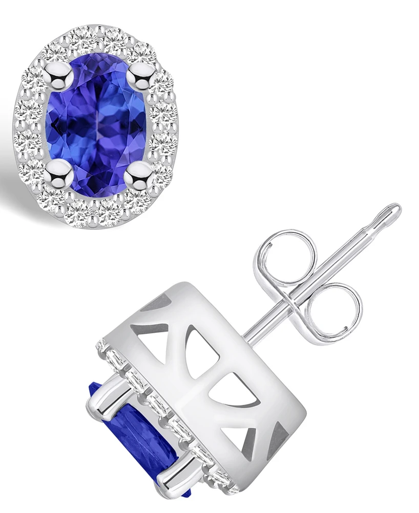 Macy's Tanzanite (/ Ct. t.w.) and Diamond (1/ Halo Stud Earrings