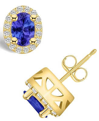 Macy's Tanzanite (/ Ct. t.w.) and Diamond (1/ Halo Stud Earrings