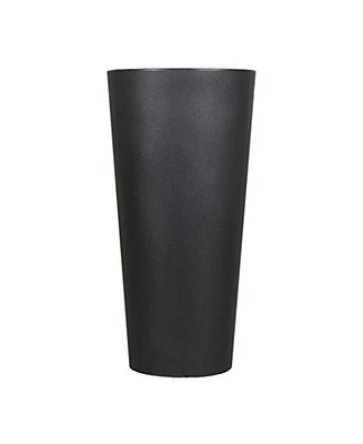 Tusco Products Cosmopolitan Tall Round Plastic Planter Black 32”