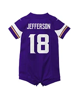 Newborn and Infant Boys and Girls Nike Justin Jefferson Purple Minnesota Vikings Game Romper Jersey