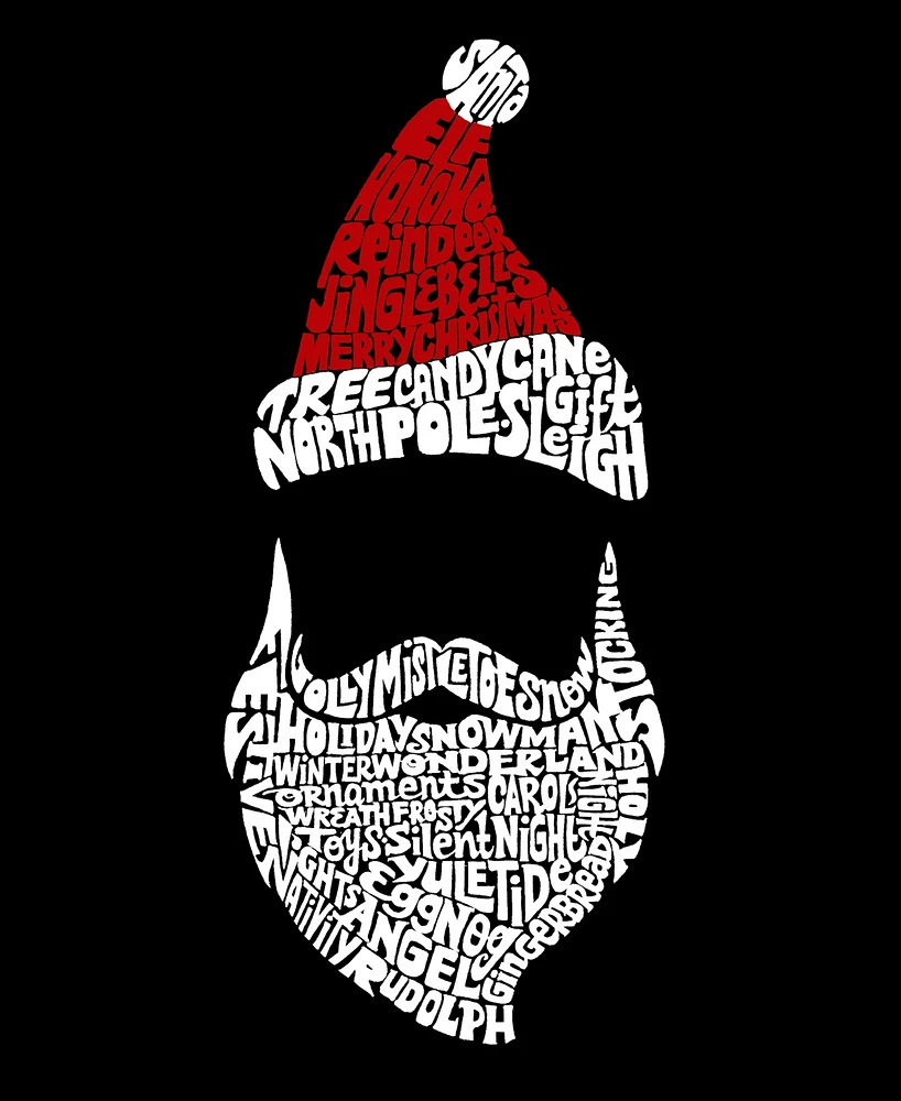 La Pop Art Men's Santa Claus Word Hooded Sweatshirt