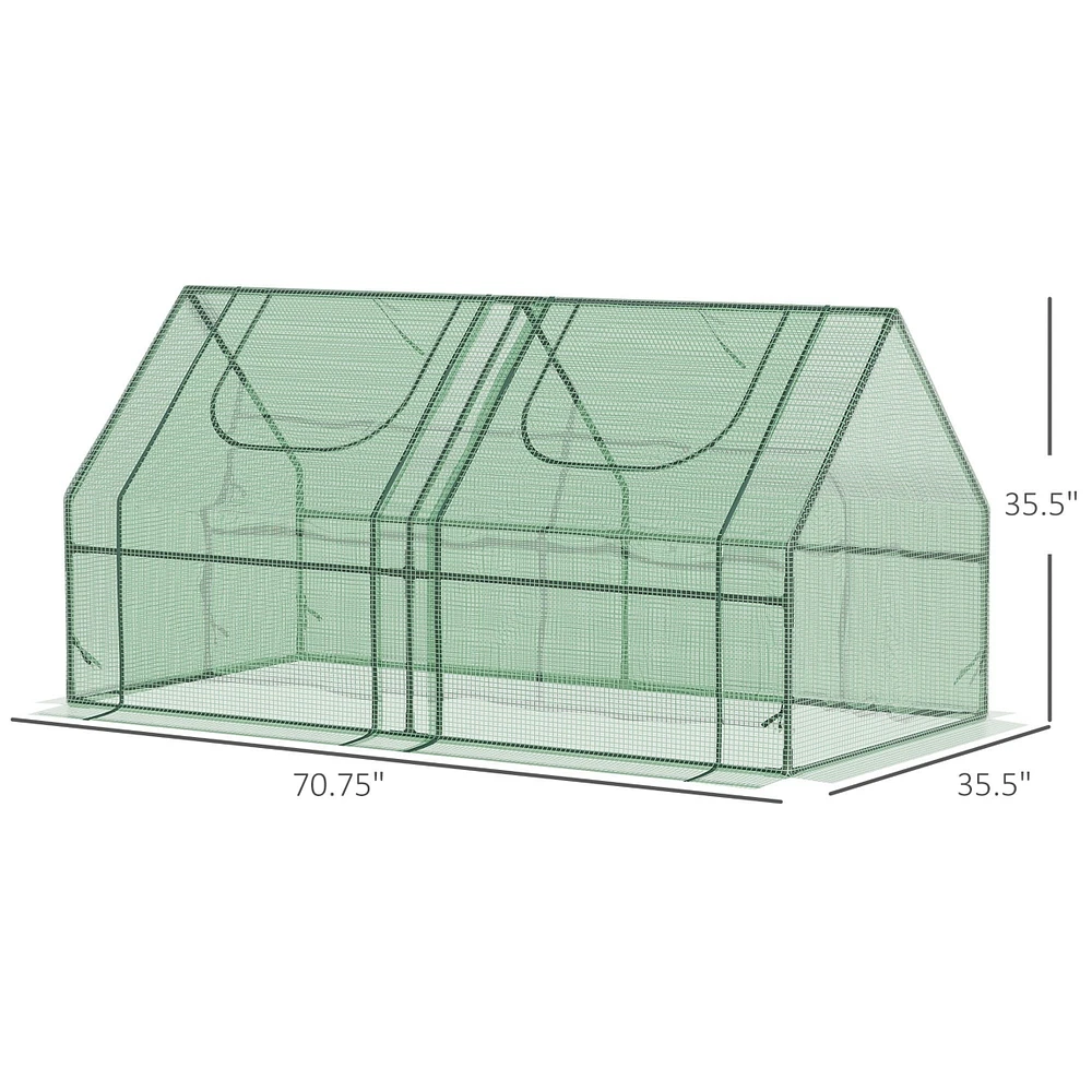 Outsunny 6' x 3' x 3' Portable house with Two Pe/Pvc Covers