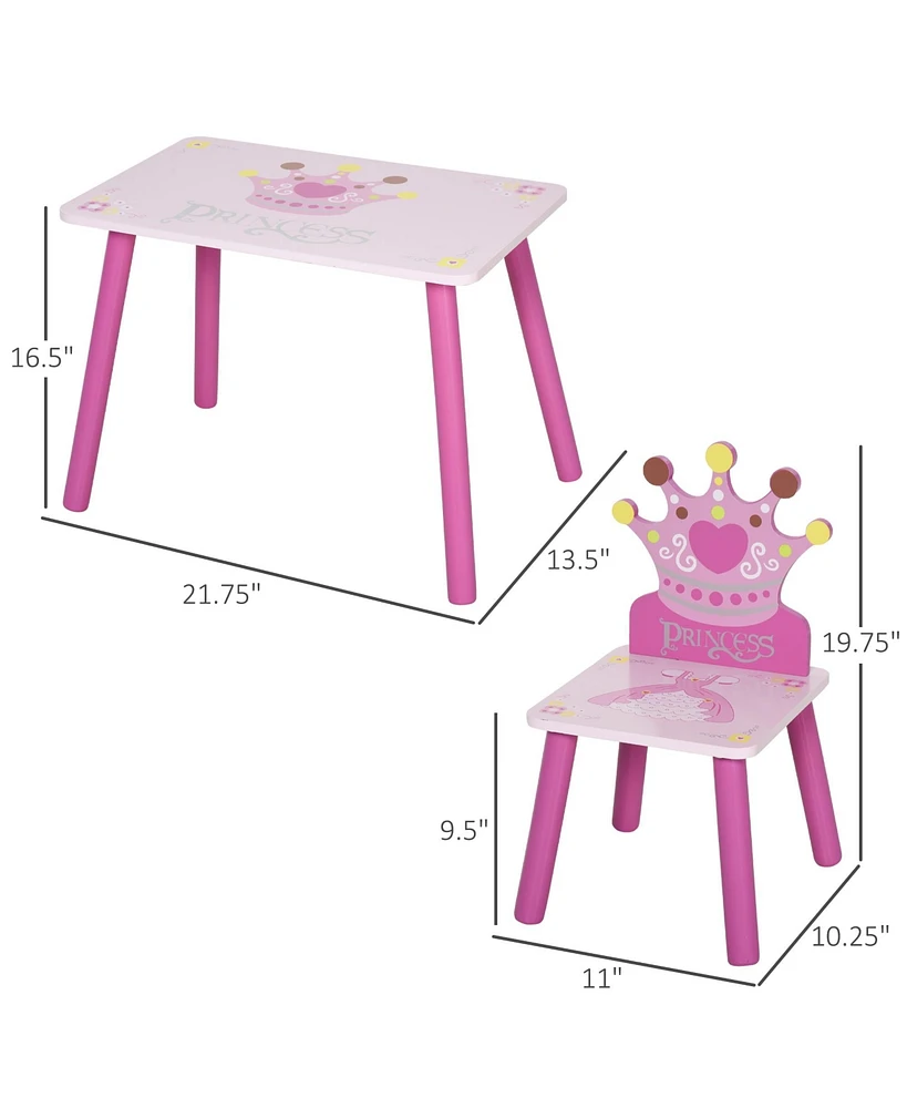 Qaba 3 Piece Kids Table and Chair Set,