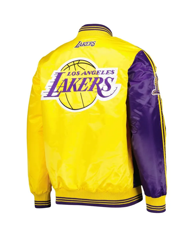 Men's Starter Purple, Gold Los Angeles Lakers Fast Break Satin Full-Snap Jacket