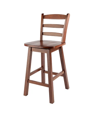 Winsome Scalera 38.4" Wood Ladder-Back Swivel Seat Counter Stool