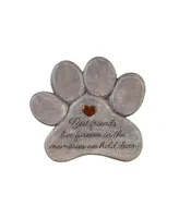 Evergreen 11" Paw Shaped Pet Memorial Garden Stone, Best Friends Live Forever