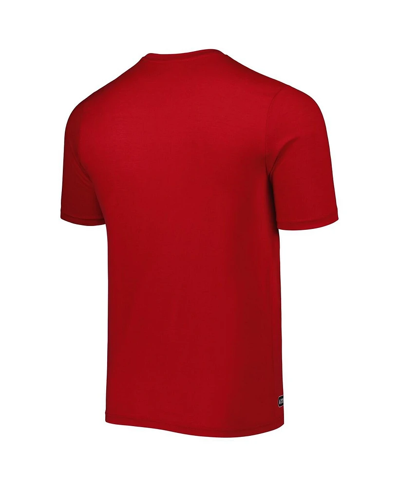 Men's New Era Red Tampa Bay Buccaneers Combine Authentic Training Huddle Up T-shirt