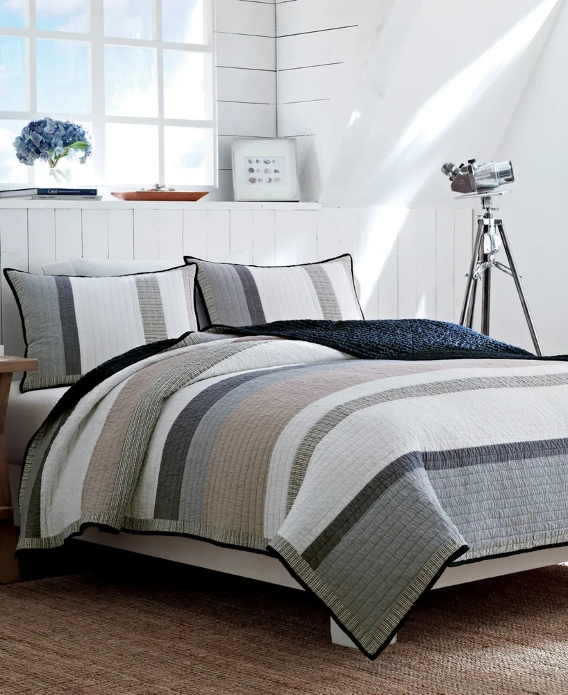 Nautica Tideway Cotton Reversible Quilt, Full/Queen