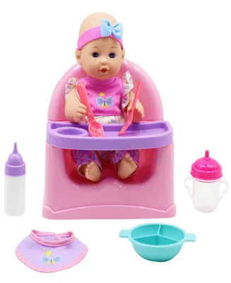 Dream Collection Feeding Fun Baby Doll Gi-Go Dolls, Kids 7 Piece Playset