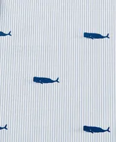 Nautica Whale Stripe Cotton Percale 4-Piece Sheet Set, King