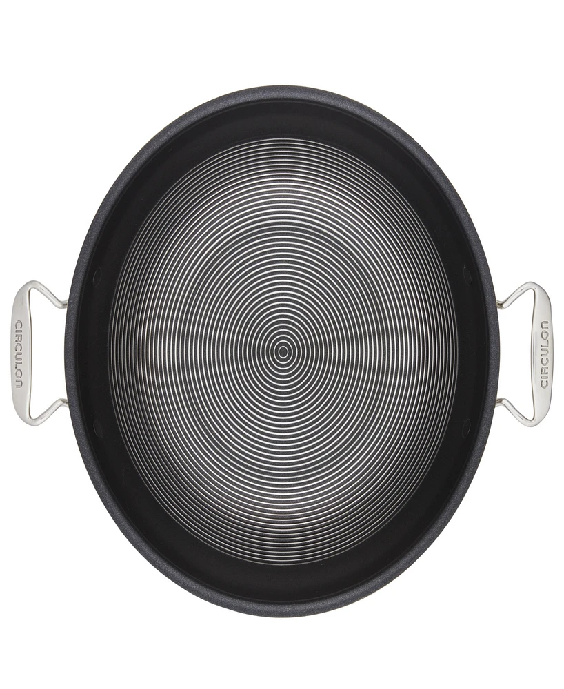 Circulon Clad Stainless Steel 14" Induction Wok with Glass Lid and Hybrid Steelshield and Non-stick Technology