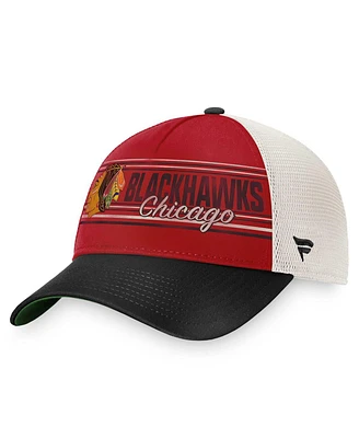 Men's Fanatics Red, Black Chicago Blackhawks True Classic Retro Trucker Snapback Hat
