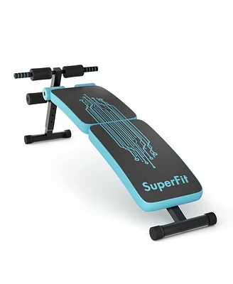 Folding Weight Bench Adjustable Sit-up Board Curved Decline Bench