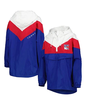 Women's Tommy Hilfiger Blue, Red New York Rangers Staci Half-Zip Windbreaker Jacket