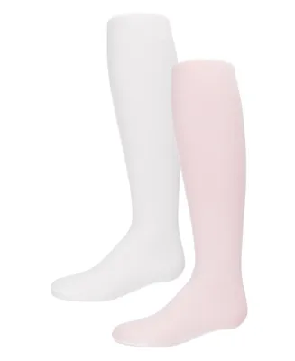 MeMoi Baby Girls 2 Pairs Solid Microfiber Tights