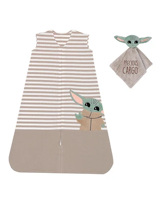Lambs & Ivy Star Wars Mandalorian Baby Yoda Wearable Blanket/Lovey Gift Set 2pc