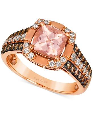 Le Vian Peach Morganite (1-1/4 ct. t.w.) & Diamond (1/2 ct. t.w.) Ring in 14k Rose Gold