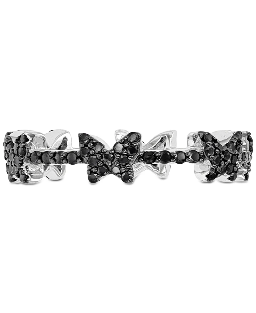 Black Spinel Butterfly Band (3/4 ct. t.w.) Sterling Silver