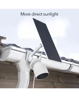 Wasserstein 2-in-1 Gutter Mount for Google Nest Cam (Battery) and Compatible Solar Panel (White) - Camera and Solar Panel Not Included