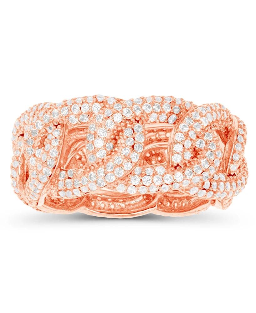 Macy's Cubic Zirconia Link Eternity Ring (4 ct. t.w.) 14 Karat Rose Gold Over Sterling Silver