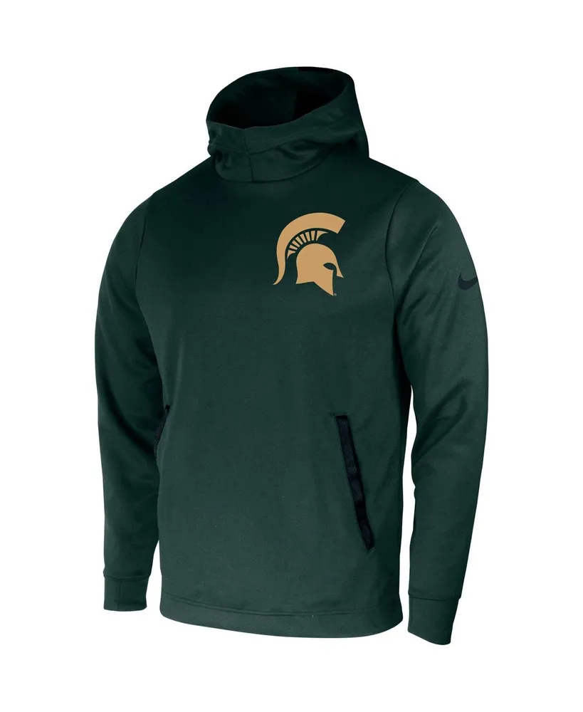 Men's Nike Green Michigan State Spartans 2-Hit Performance Pullover Hoodie
