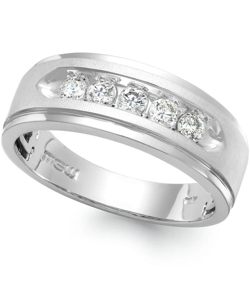 Men's Five-Stone Diamond Ring 10k White Gold (1 ct. t.w