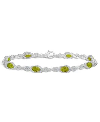 Macy's Peridot and White Topaz Bracelet (4-3/8 ct. t.w and 2 ct. t.w) in Sterling Silver