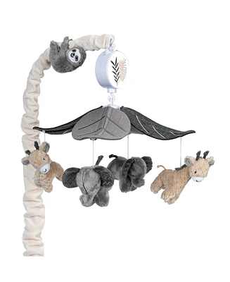 Lambs & Ivy Baby Jungle Animals Gray/Tan Musical Crib Mobile Soother Toy