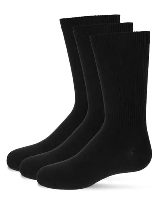 MeMoi Boys 3 Pairs Thin Ribbed Cotton Blend Crew Socks