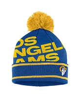 Women's Wear by Erin Andrews Royal Los Angeles Rams Double Jacquard Cuffed Knit Hat with Pom and Gloves Set
