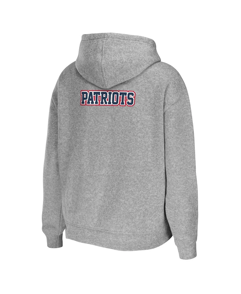 Women's Wear by Erin Andrews Heather Gray New England Patriots Plus Size Full-Zip Hoodie