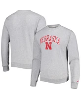 Men's League Collegiate Wear Gray Nebraska Huskers 1965 Arch Essential Pullover Sweatshirt