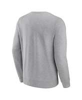 Men's Fanatics Heathered Gray Chicago Bulls True Classics Vint Pullover Sweatshirt