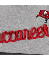 Women's Touch Heathered Gray, Red Tampa Bay Buccaneers Outfield Deep V-Back Pullover Sweatshirt