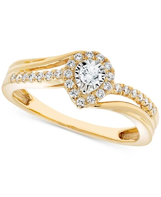 Diamond Halo Swirl Engagement Ring (1/4 ct. t.w.) in 14k Gold