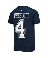 Youth Boys and Girls Nike Dak Prescott Navy Dallas Cowboys Team Player Name Number T-shirt