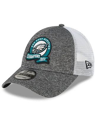 Men's New Era Heather Gray Philadelphia Eagles 2022 Nfc East Division Champions Locker Room 9FORTY Adjustable Hat